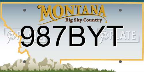 987BYT Montana License Plate