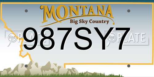987SY7 Montana License Plate