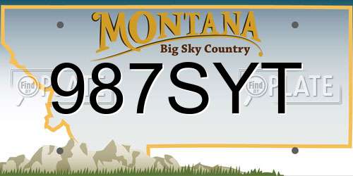 987SYT Montana License Plate