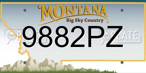 9882PZ Montana License Plate