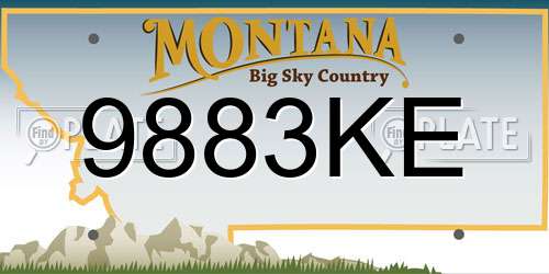 9883KE Montana License Plate