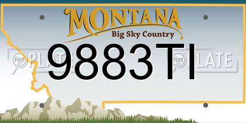 9883TI Montana License Plate