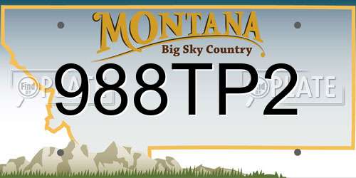 988TP2 Montana License Plate