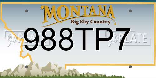 988TP7 Montana License Plate