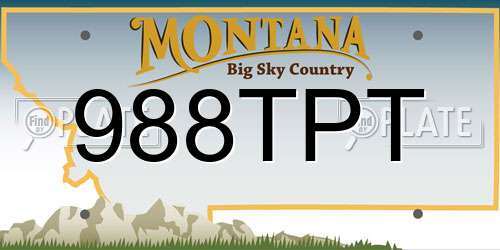 988TPT Montana License Plate