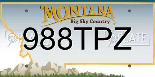 988TPZ Montana License Plate