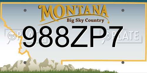 988ZP7 Montana License Plate