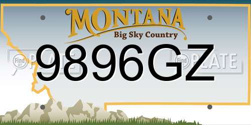 9896GZ Montana License Plate
