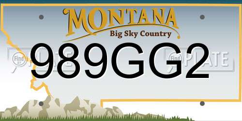 989GG2 Montana License Plate