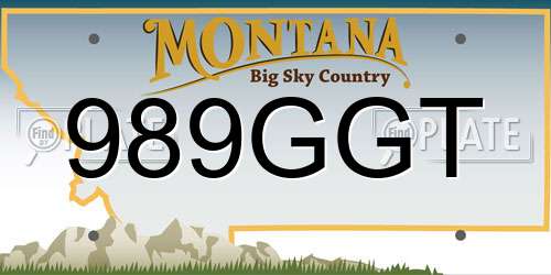 989GGT Montana License Plate