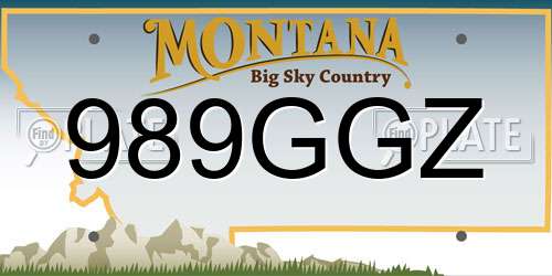 989GGZ Montana License Plate