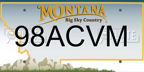 98ACVM Montana License Plate