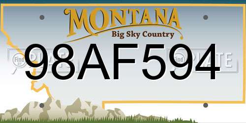 98AF594 Montana License Plate