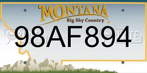 98AF894 Montana License Plate