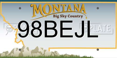 98BEJL Montana License Plate