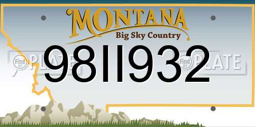 98II932 Montana License Plate