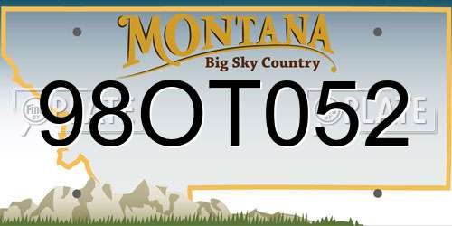 98OT052 Montana License Plate