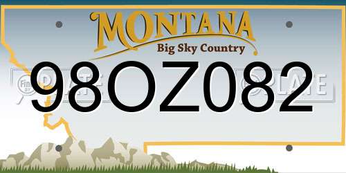 98OZ082 Montana License Plate