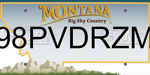 98PVDRZM Montana License Plate
