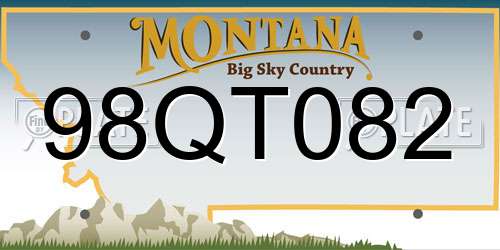 98QT082 Montana License Plate
