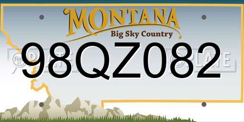 98QZ082 Montana License Plate