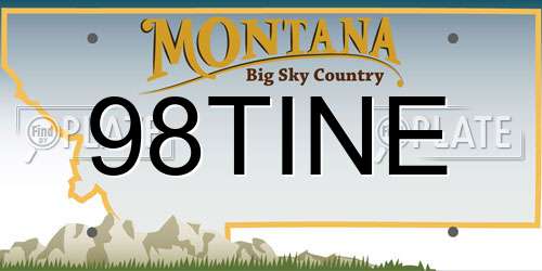 98TINE Montana License Plate