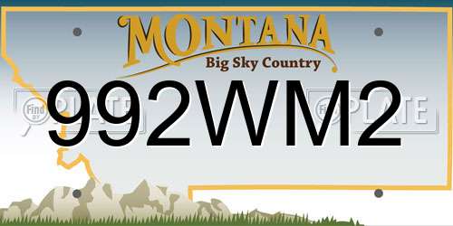992WM2 Montana License Plate