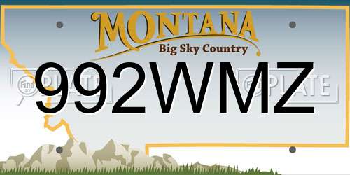 992WMZ Montana License Plate