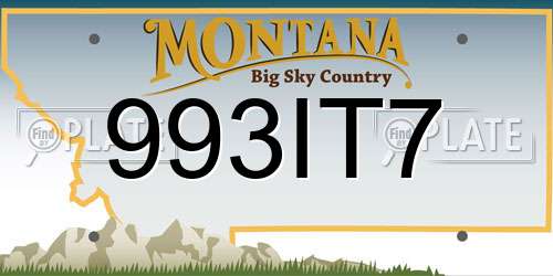 993IT7 Montana License Plate