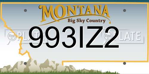 993IZ2 Montana License Plate