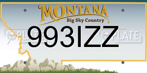 993IZZ Montana License Plate