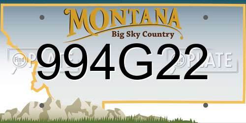 994G22 Montana License Plate