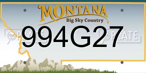 994G27 Montana License Plate
