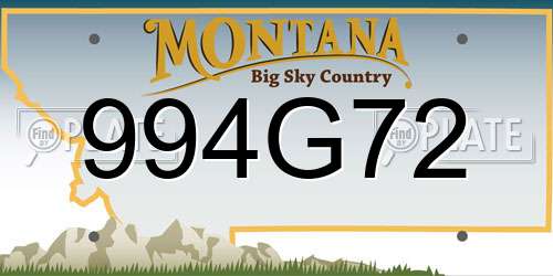 994G72 Montana License Plate