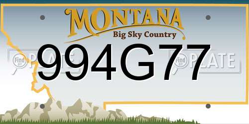 994G77 Montana License Plate