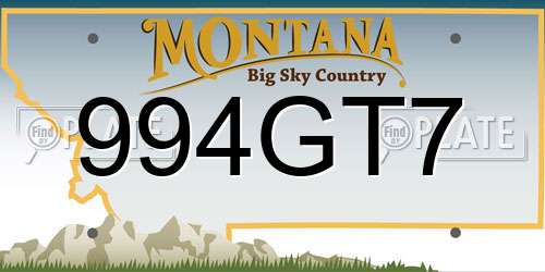 994GT7 Montana License Plate