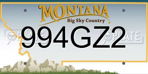 994GZ2 Montana License Plate