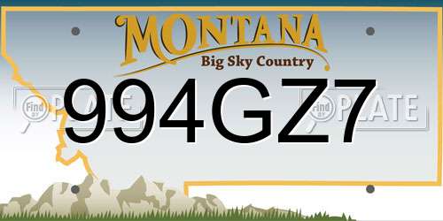 994GZ7 Montana License Plate