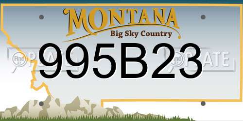 995B23 Montana License Plate