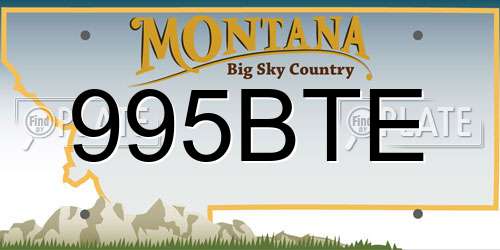 995BTE Montana License Plate