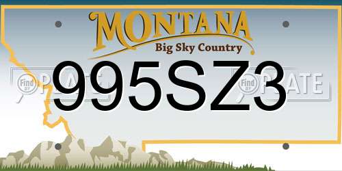 995SZ3 Montana License Plate