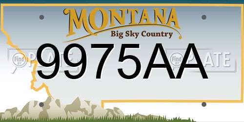 9975AA Montana License Plate