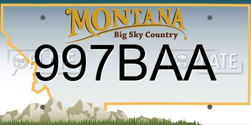 997BAA Montana License Plate