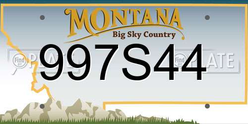 997S44 Montana License Plate
