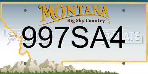 997SA4 Montana License Plate