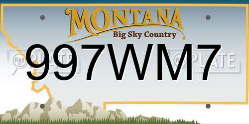 997WM7 Montana License Plate