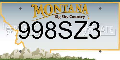 998SZ3 Montana License Plate