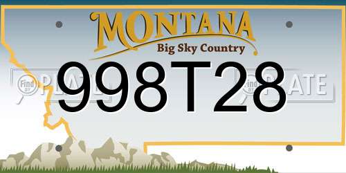 998T28 Montana License Plate