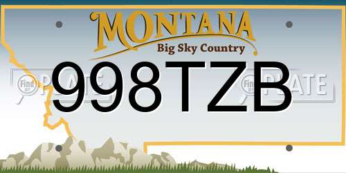 998TZB Montana License Plate
