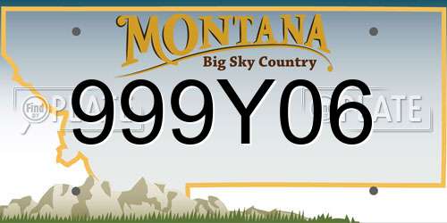 999Y06 Montana License Plate